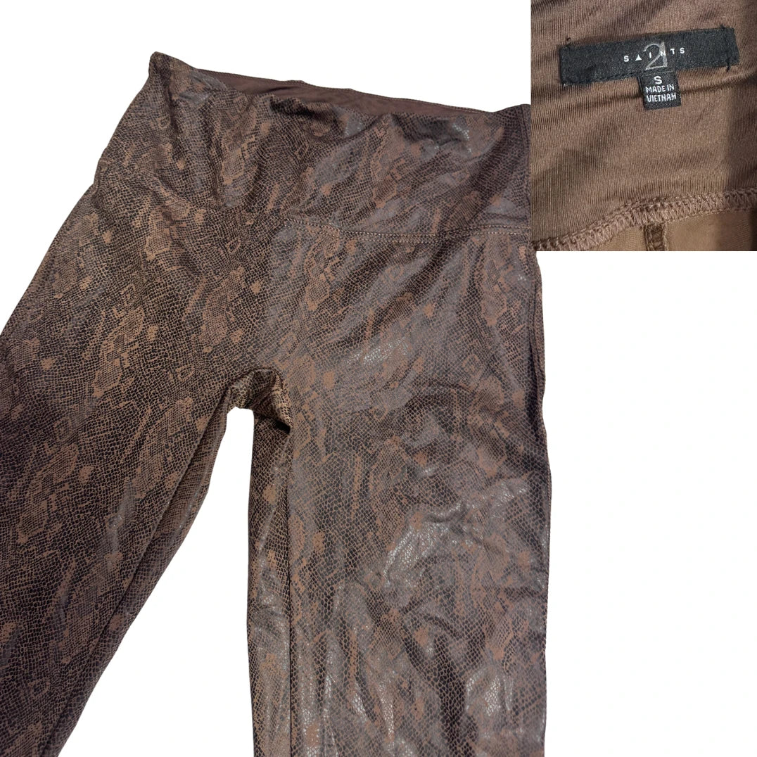 S2 Sports® Brown Snakeskin Print Leggings(S)