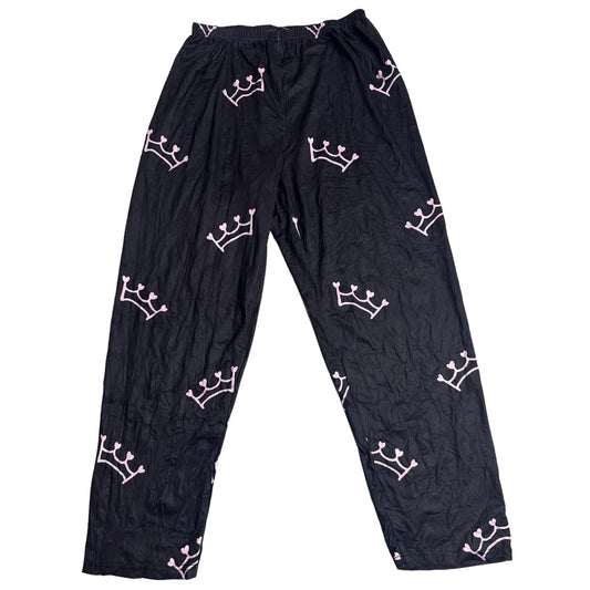 Black Crown Print Lounge Pajama Pants 👑🖤(L)