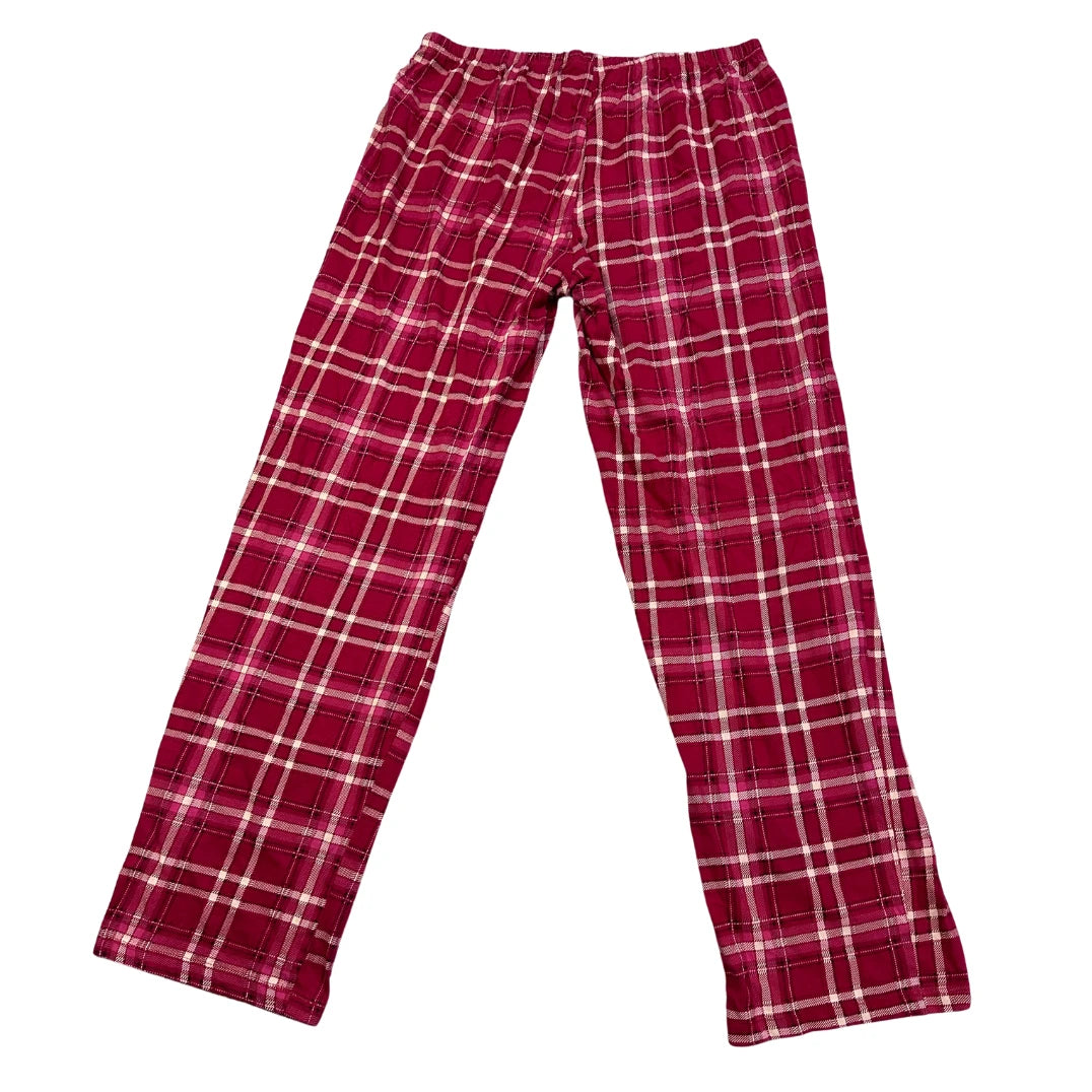 Red Plaid Straight Leg Lounge Pants