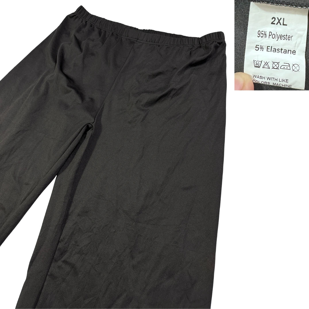 Black Wide Leg Stretch Lounge Pants