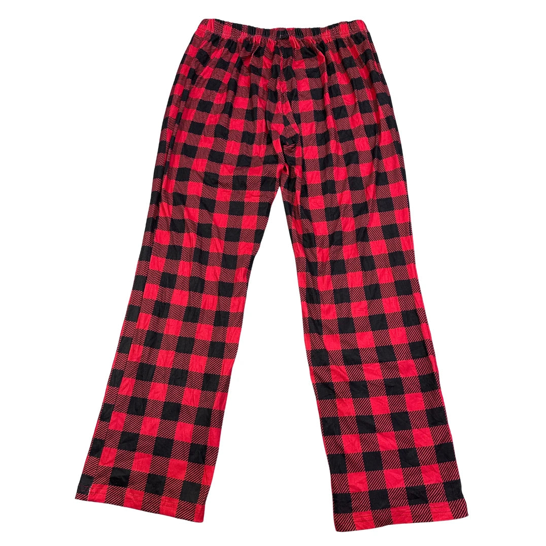 PatPat® Red Black Check Wide Leg Lounge Pants