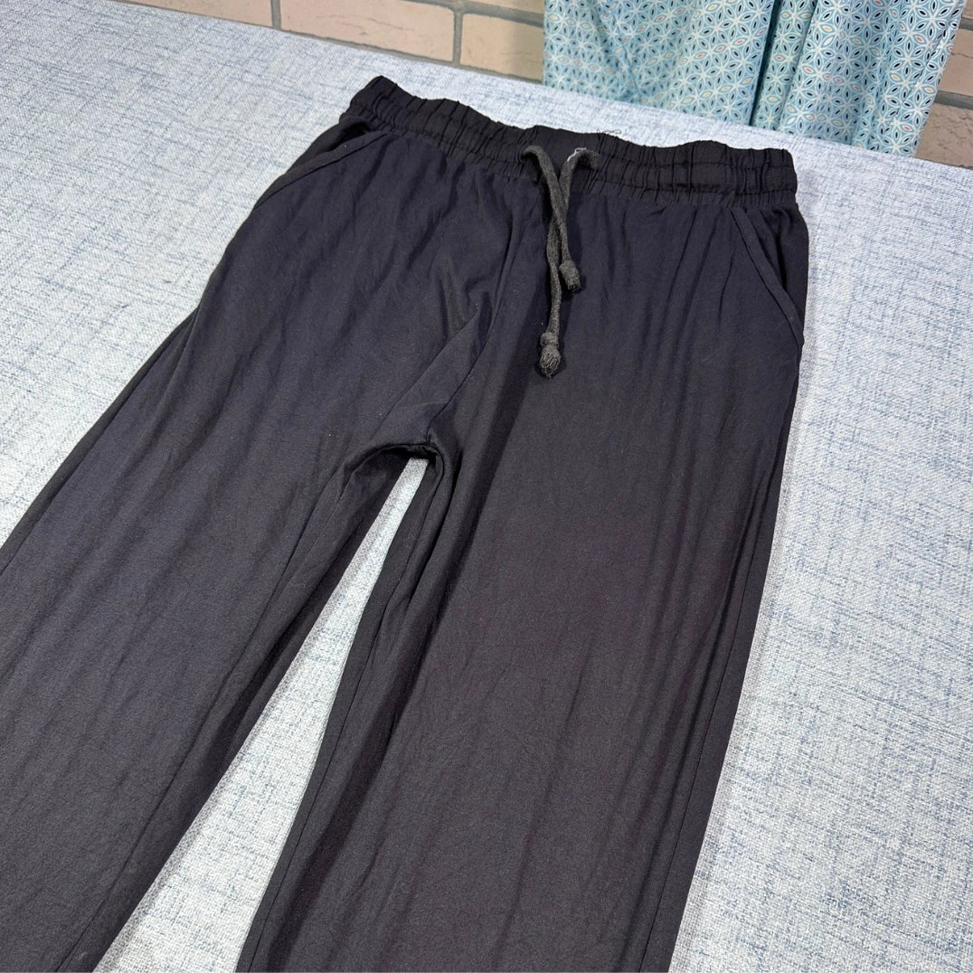 Black Elastic Cuff Lounge Pants-S