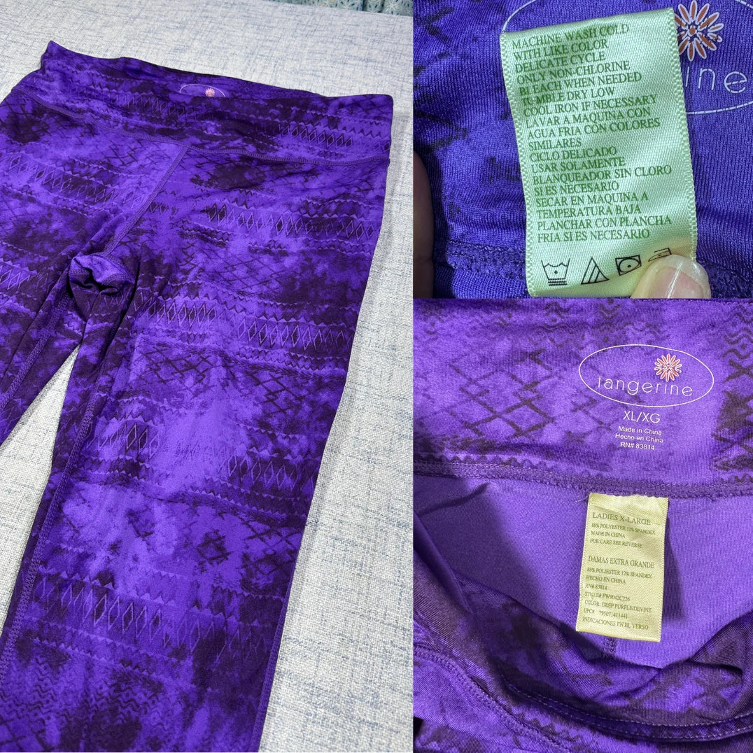 Tangerine® Purple Printed Leggings(XL)