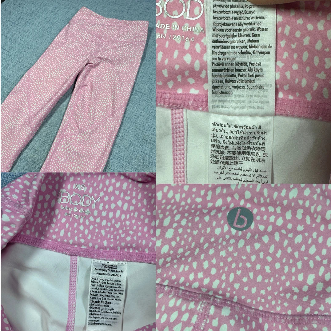 BOD Pink Printed Leggings(XS)