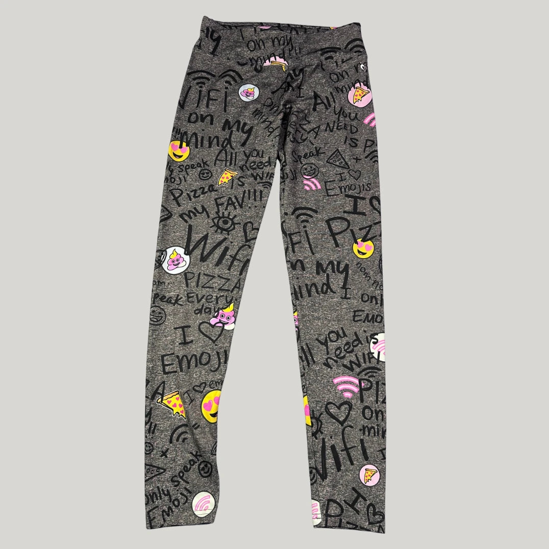 Justice® Grey Printed Leggings Graphic-S