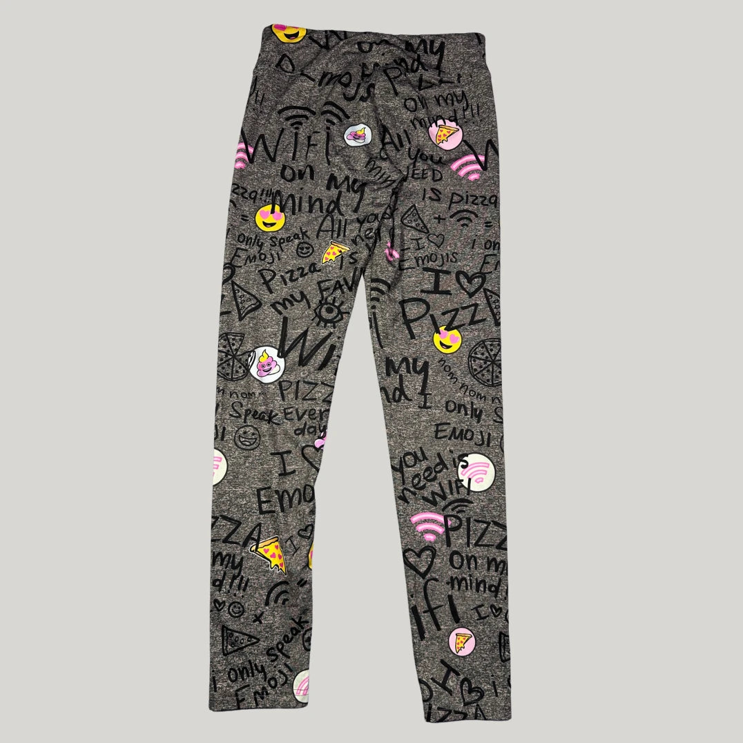 Justice® Grey Printed Leggings Graphic-S