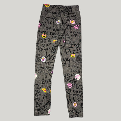 Justice® Grey Printed Leggings Graphic-S