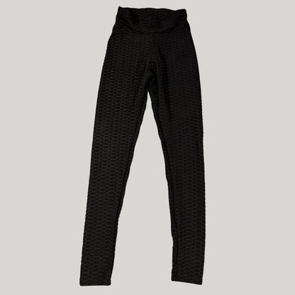Unbranded Black Textured Leggings Scrunch-XS