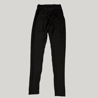 Unbranded Black Textured Leggings Scrunch-XS