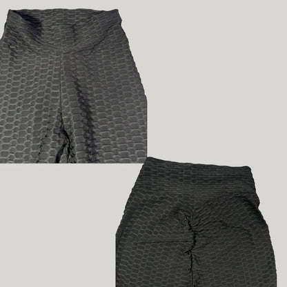Unbranded Black Textured Leggings Scrunch-XS