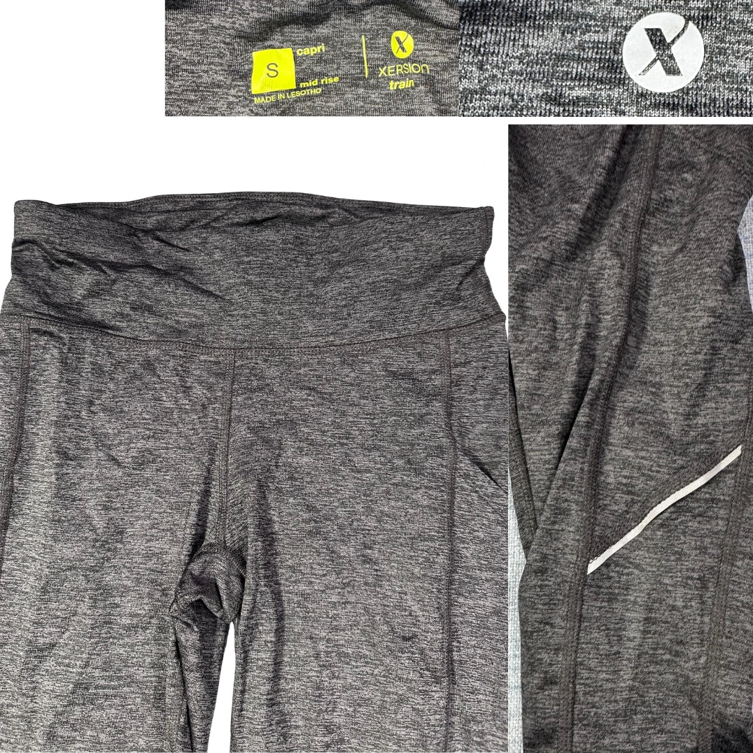 Xersion® Gray Capri Leggings Reflective-S
