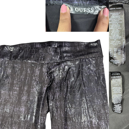 Guess® Black Metallic Leggings Textured-S