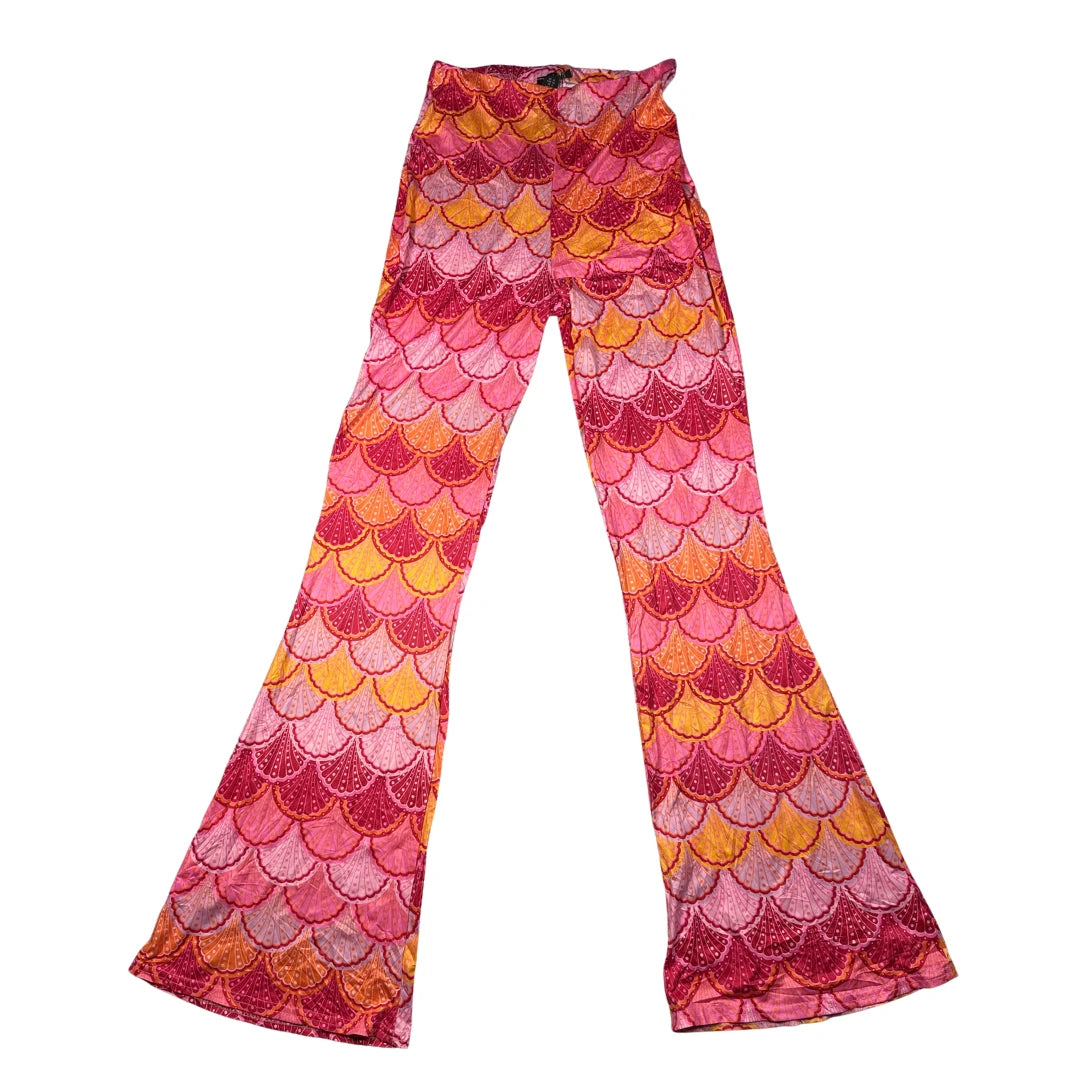 Boohoo® Pink Flared Pants Patterned-S