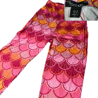 Boohoo® Pink Flared Pants Patterned-S