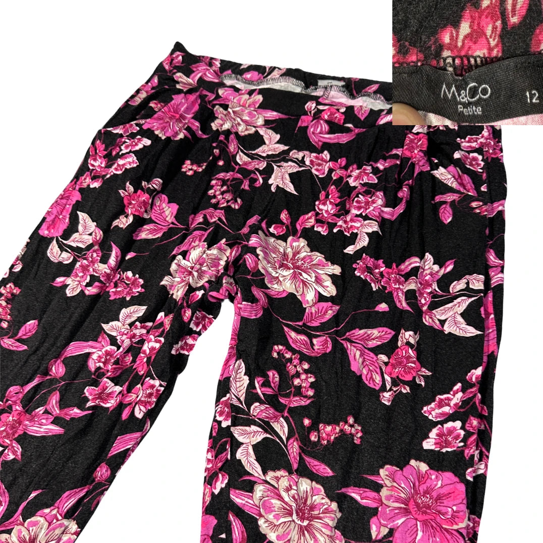 M&Co® Black Floral Lounge Pants-M