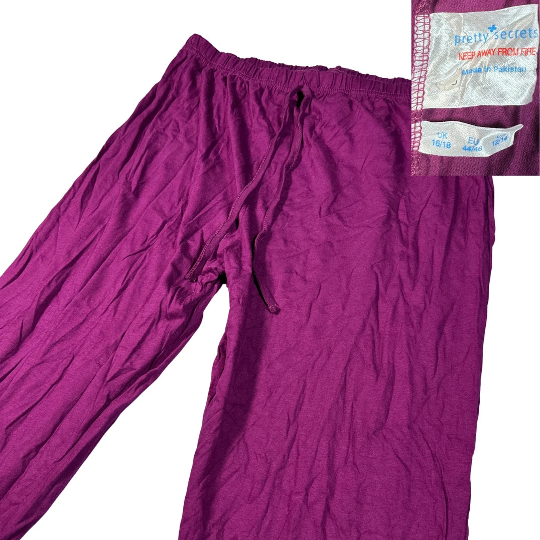 Pretty Secrets® Purple Lounge Pants Drawstring-XL
