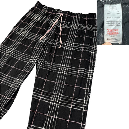 F&F® Black Check Lounge Pants Drawstring-XL
