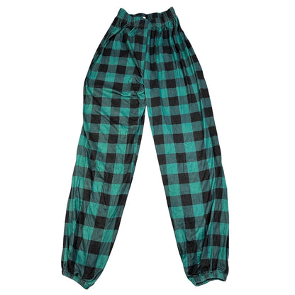 Unbranded Green Check Lounge Pants-XS