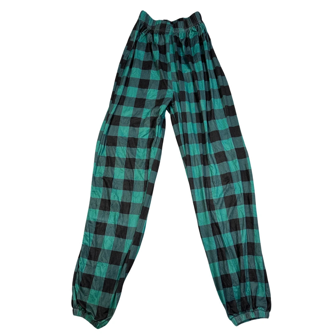 Unbranded Green Check Lounge Pants-XS