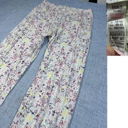 M&S® Lilac Pajama Pants Floral-L