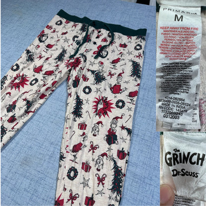 Primark® Cream Pajama Pants Grinch-M