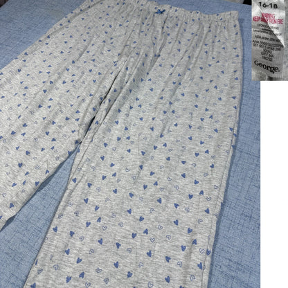 George® Grey Pajama Pants Heart-L