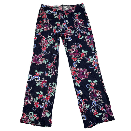 M&S Navy Women's Pants Floral-M Ladies Bottom