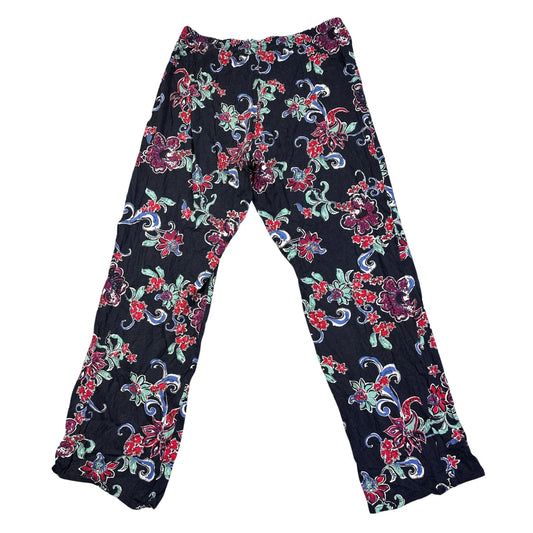 M&S Navy Women's Pants Floral-M Ladies Bottom