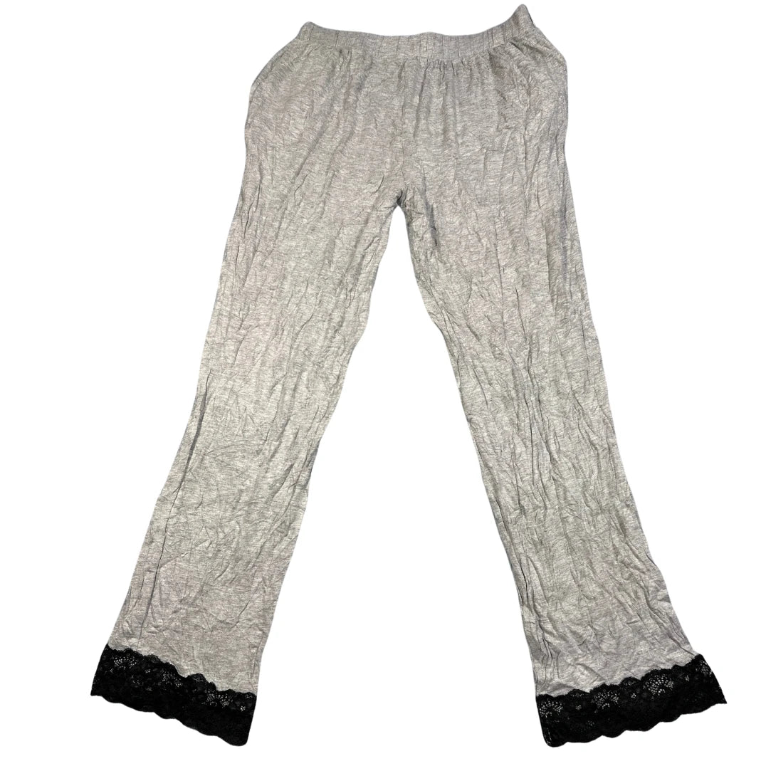 Pour moi®your Grey Lace Trim Lounge Pants-M
