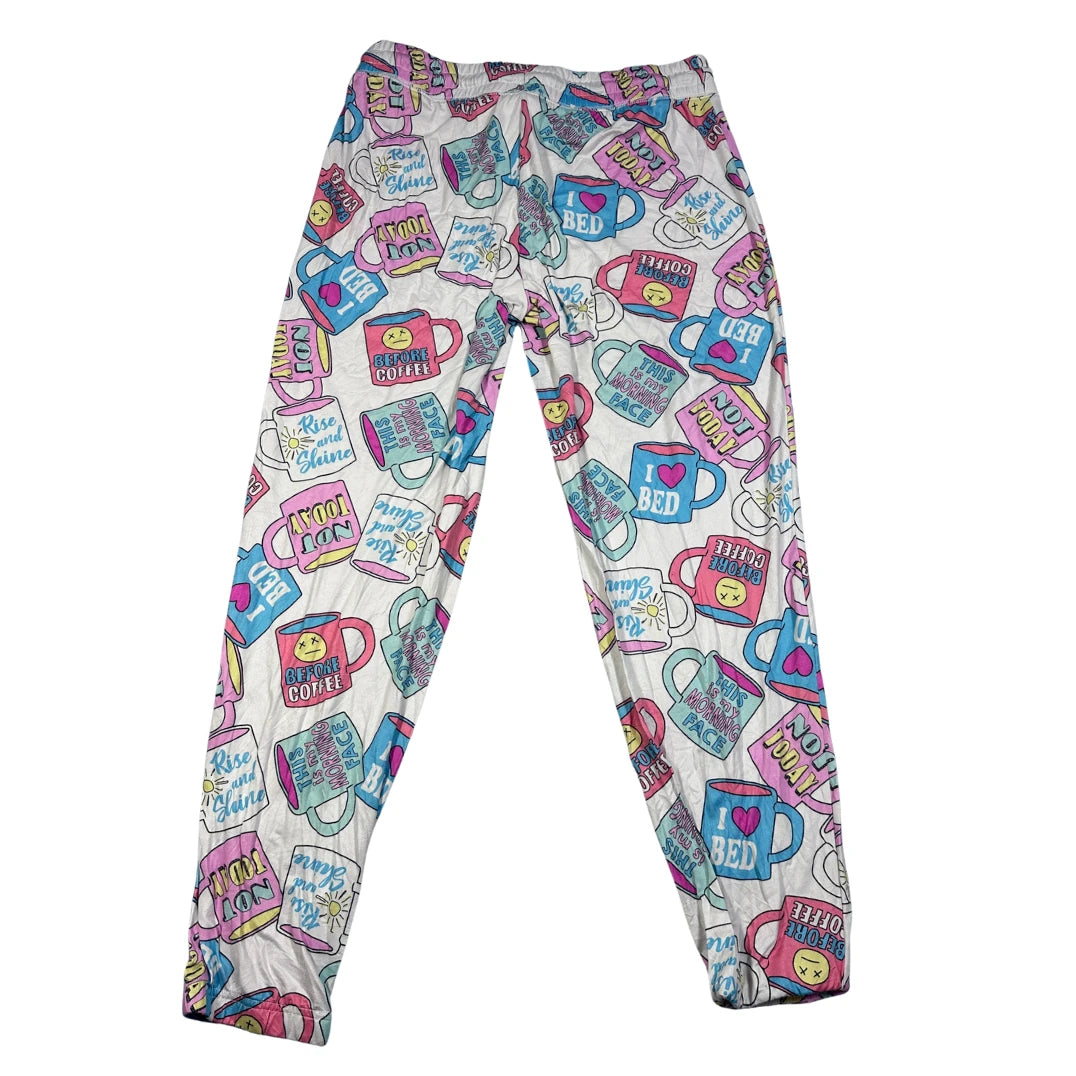 Briefly Stated White Women's Coffee Print-M Ladies Bottom