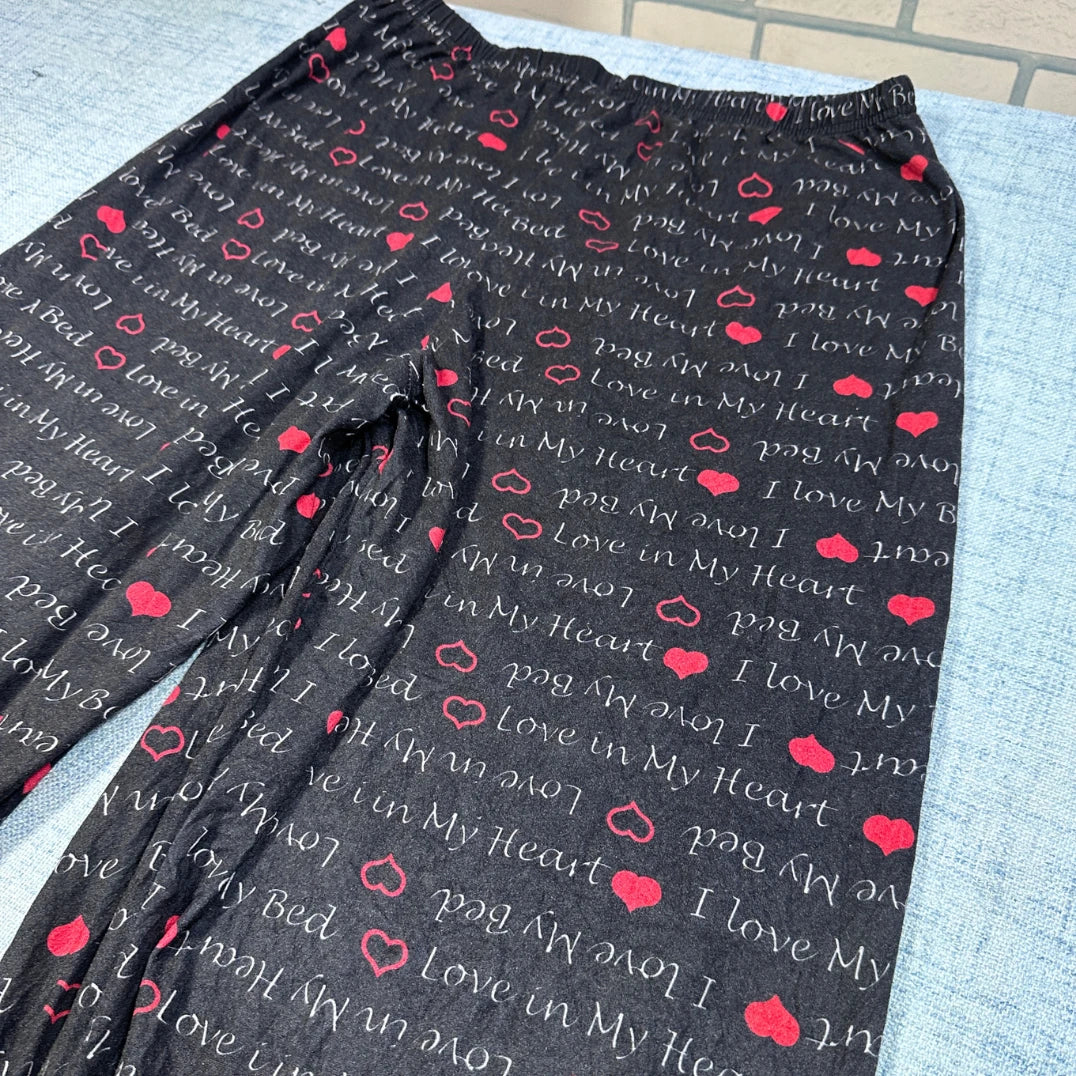 Unbranded Black Women's Heart Print-L Ladies Bottom