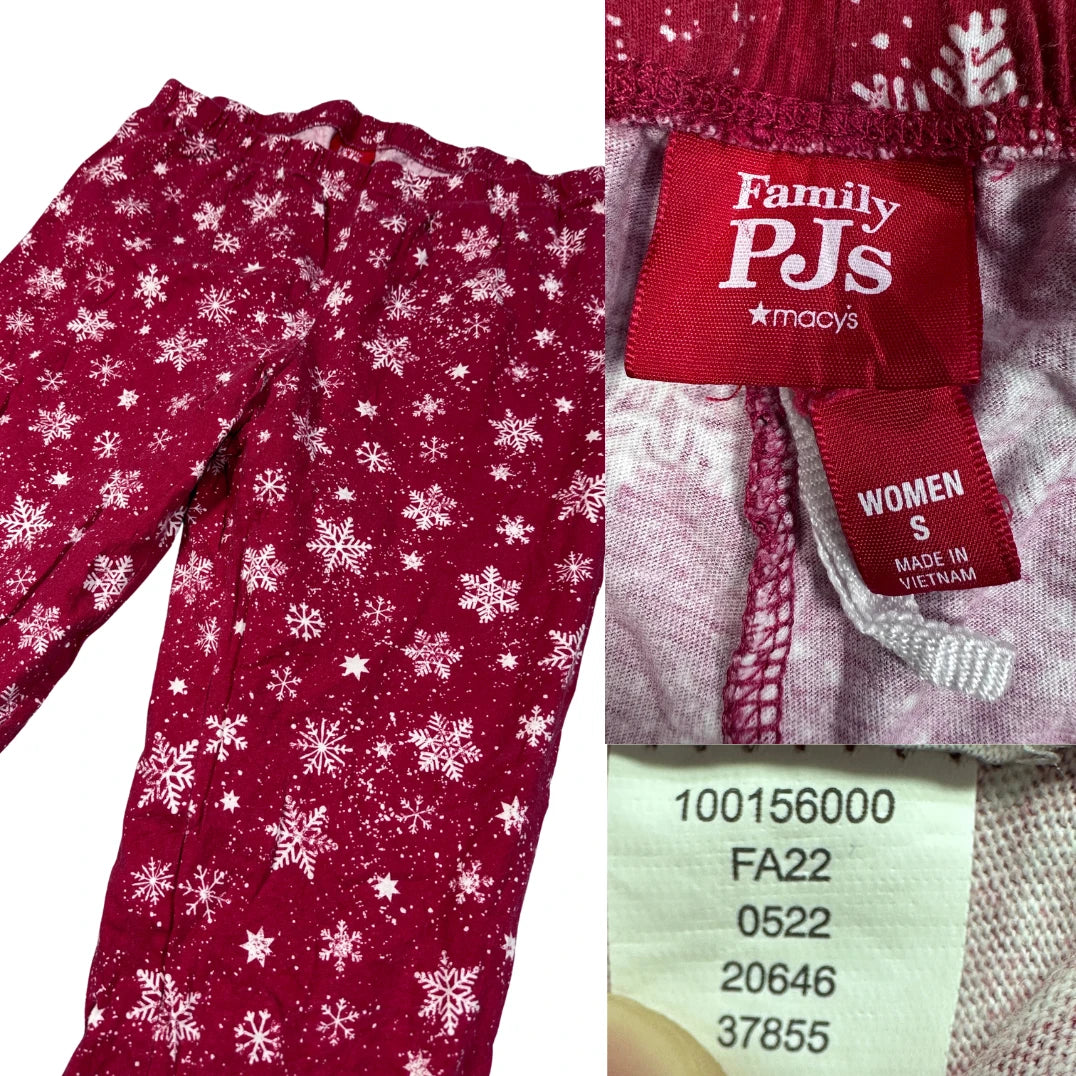 Family PJs® Red Sleep Pants Snowflake-S