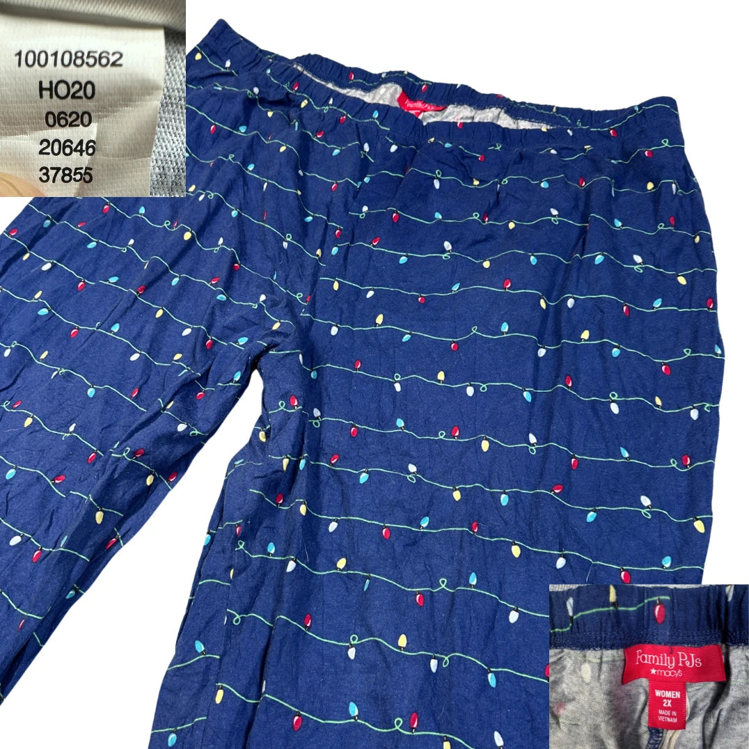 Family PJs® Navy Pajama Pants Lights-2XL