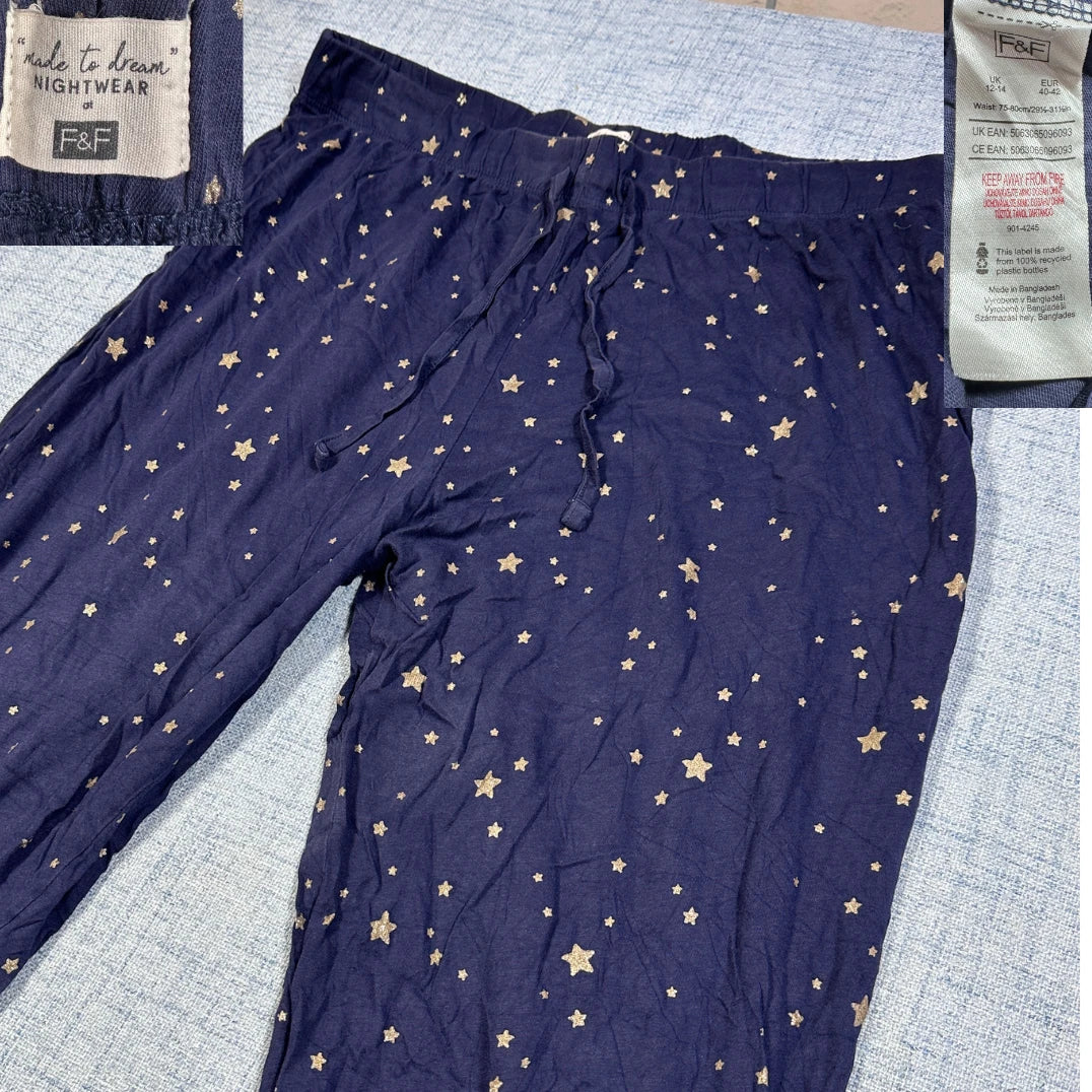 F&F® Navy Sleep Pants Star Print-M