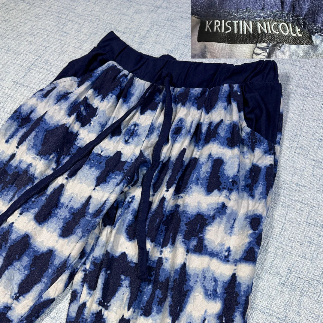 Kristin Nicole® Blue Lounge Pants Tie Dye-XS