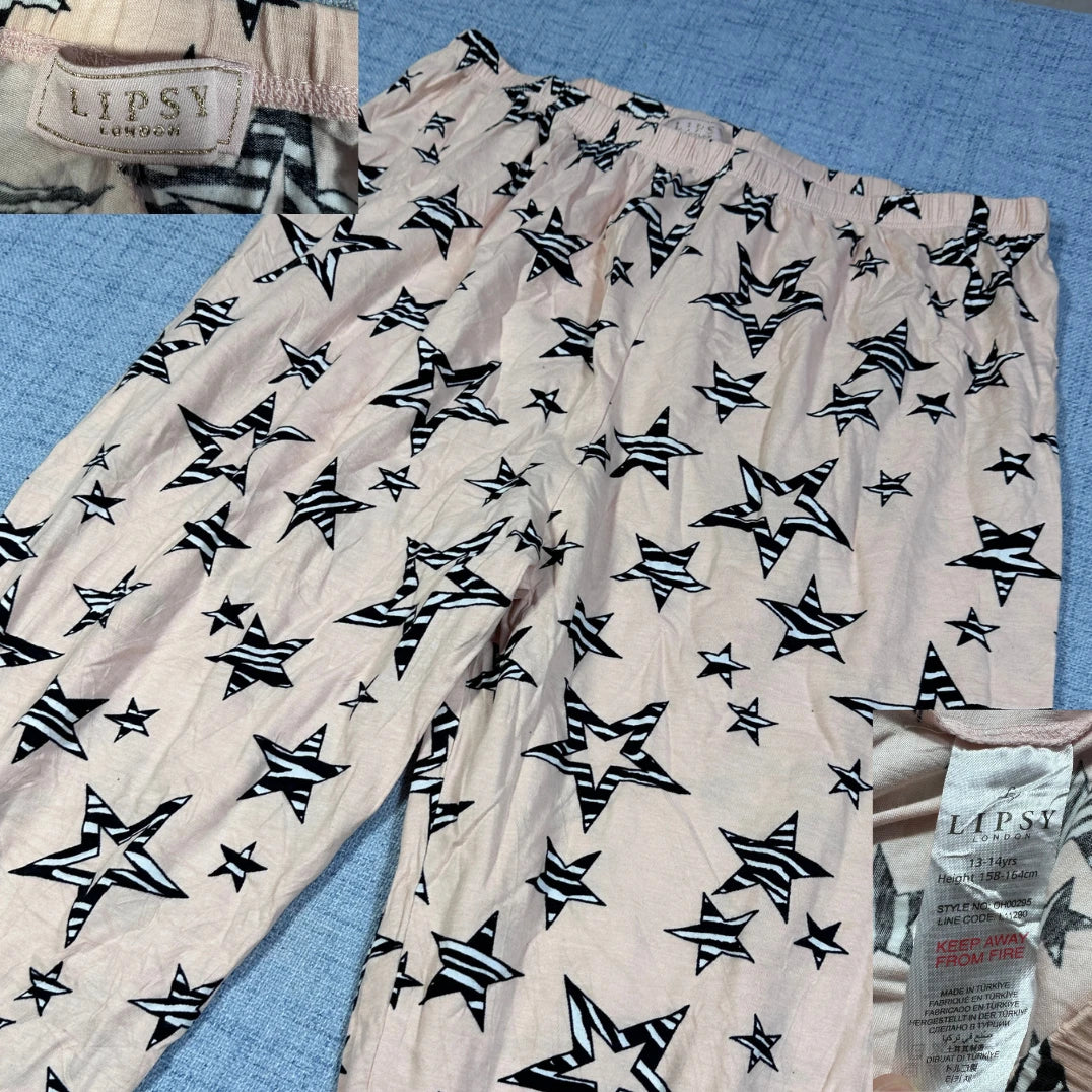 Lipsy® Pink Sleep Pants Star Print-S