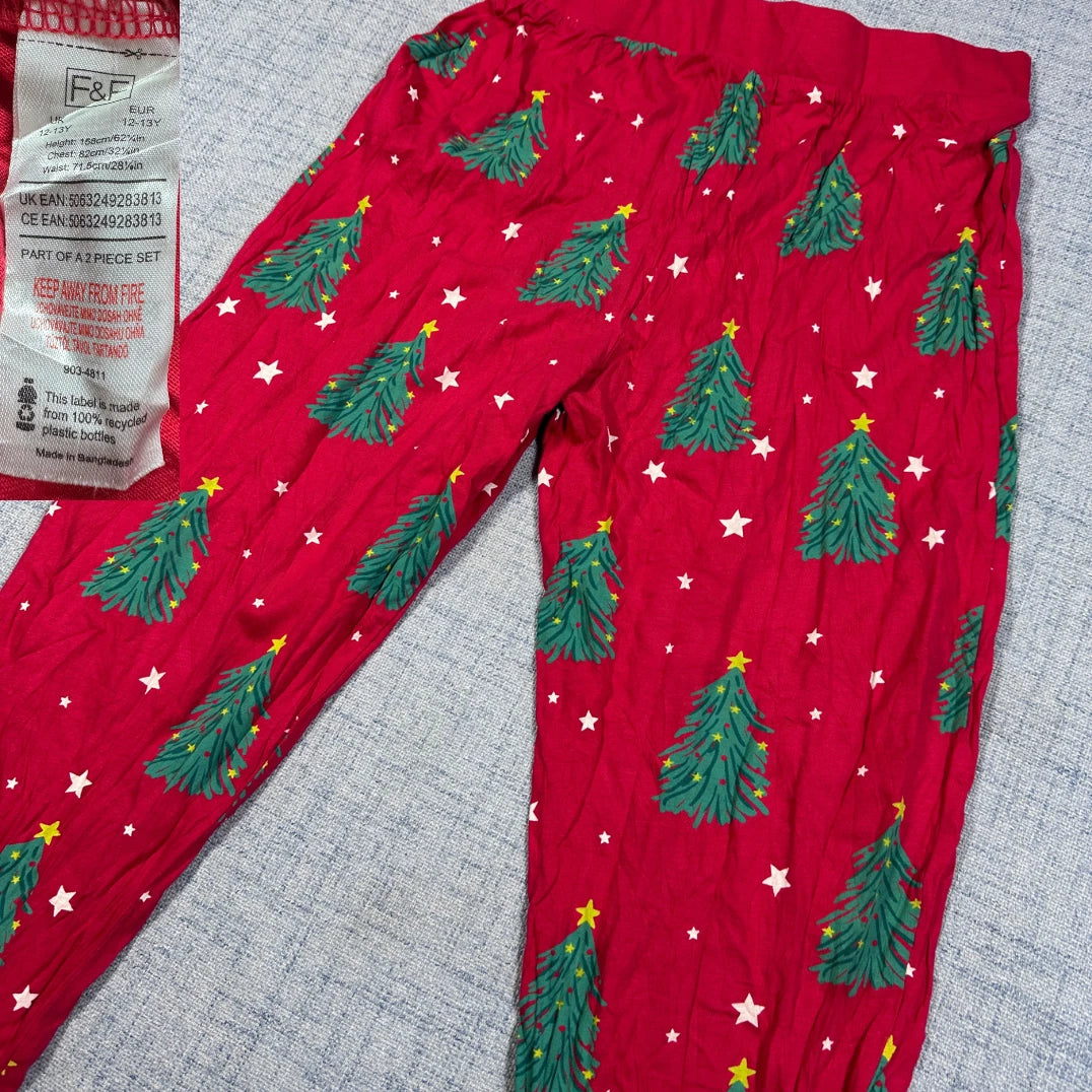 F&F® Red Pajama Pants Christmas-S