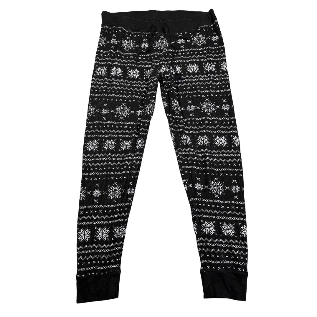 Serra® Black Lounge Pants Snowflake-L