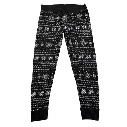 Serra® Black Lounge Pants Snowflake-L