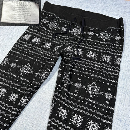 Serra® Black Lounge Pants Snowflake-L
