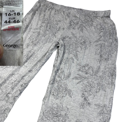 George® Grey Floral Lounge Pants-XL