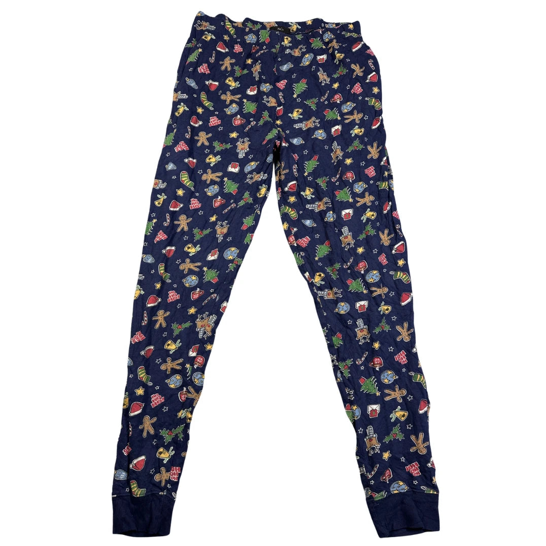 M&CO®Navy Pajama Pants Christmas Print-M