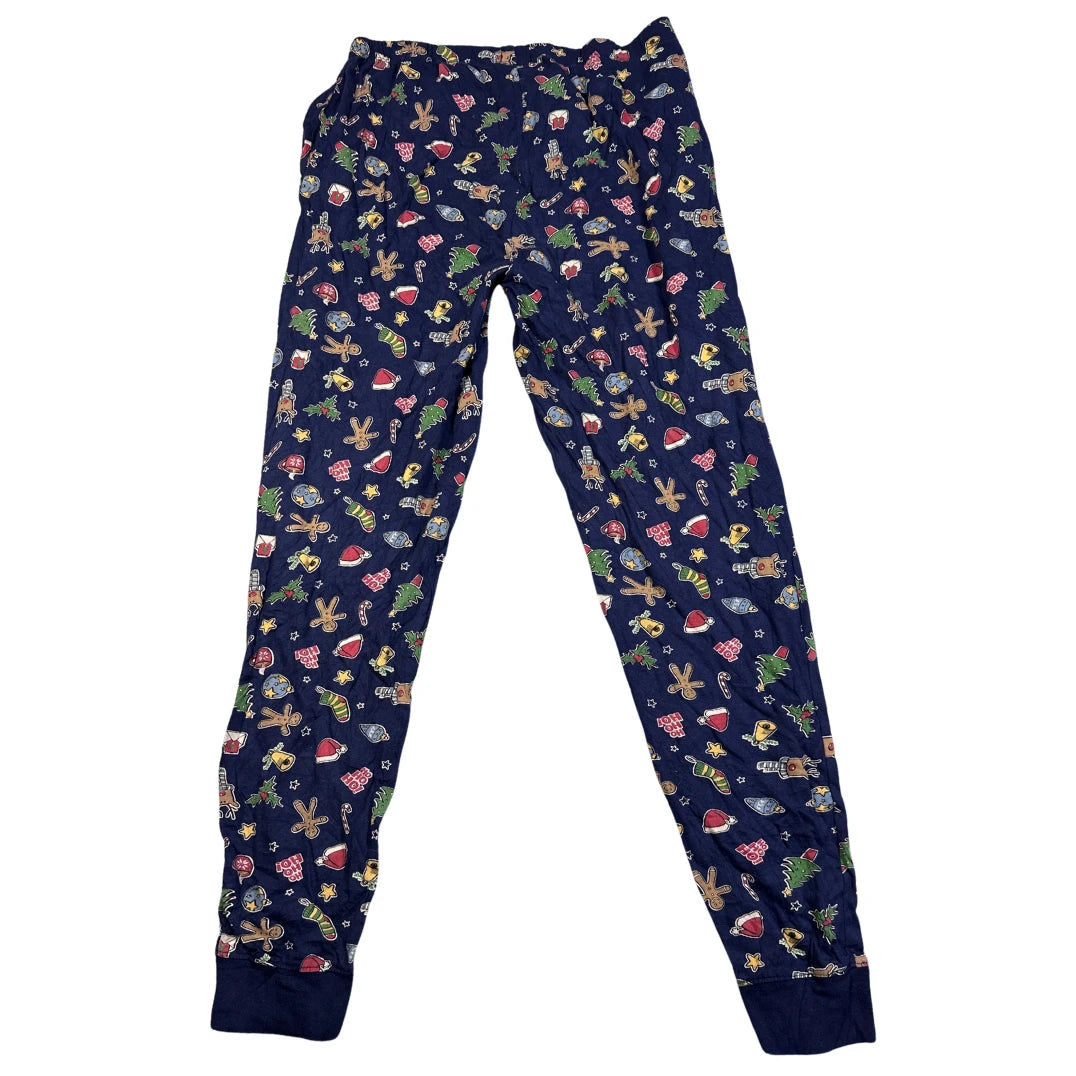 M&CO®Navy Pajama Pants Christmas Print-M