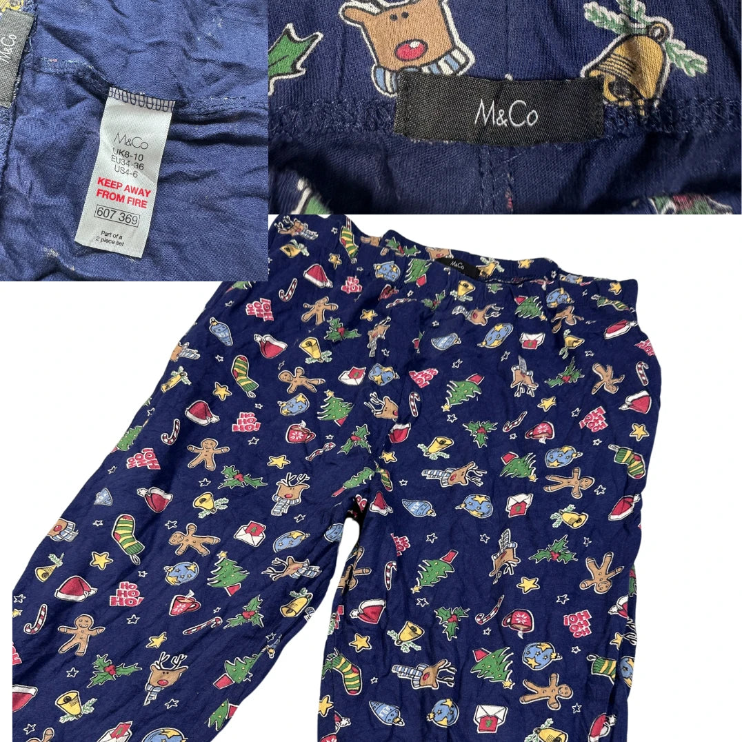M&CO®Navy Pajama Pants Christmas Print-M