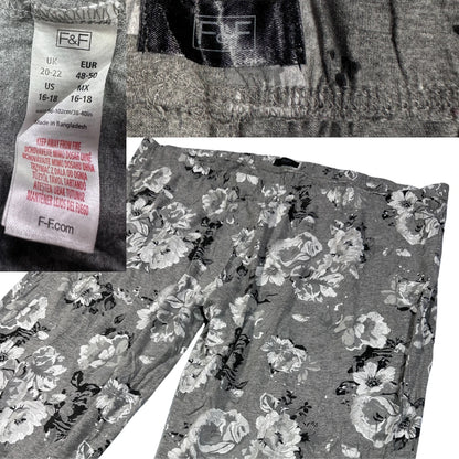 F&F® Grey Pajama Pants Floral-2XL