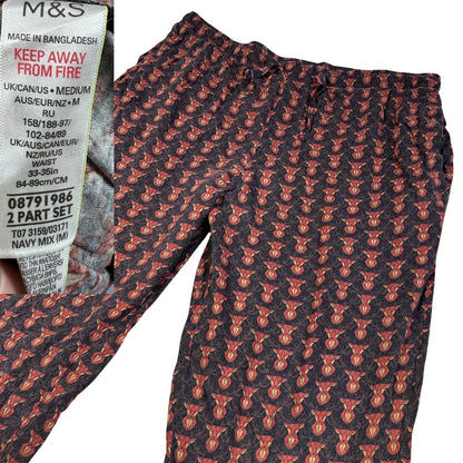 M&S® Navy Pajama Pants Geometric-L