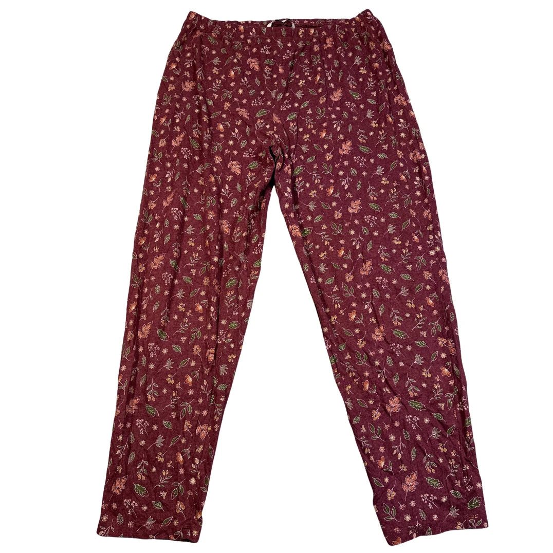 Tu® Burgundy Pajama Pants Floral-M