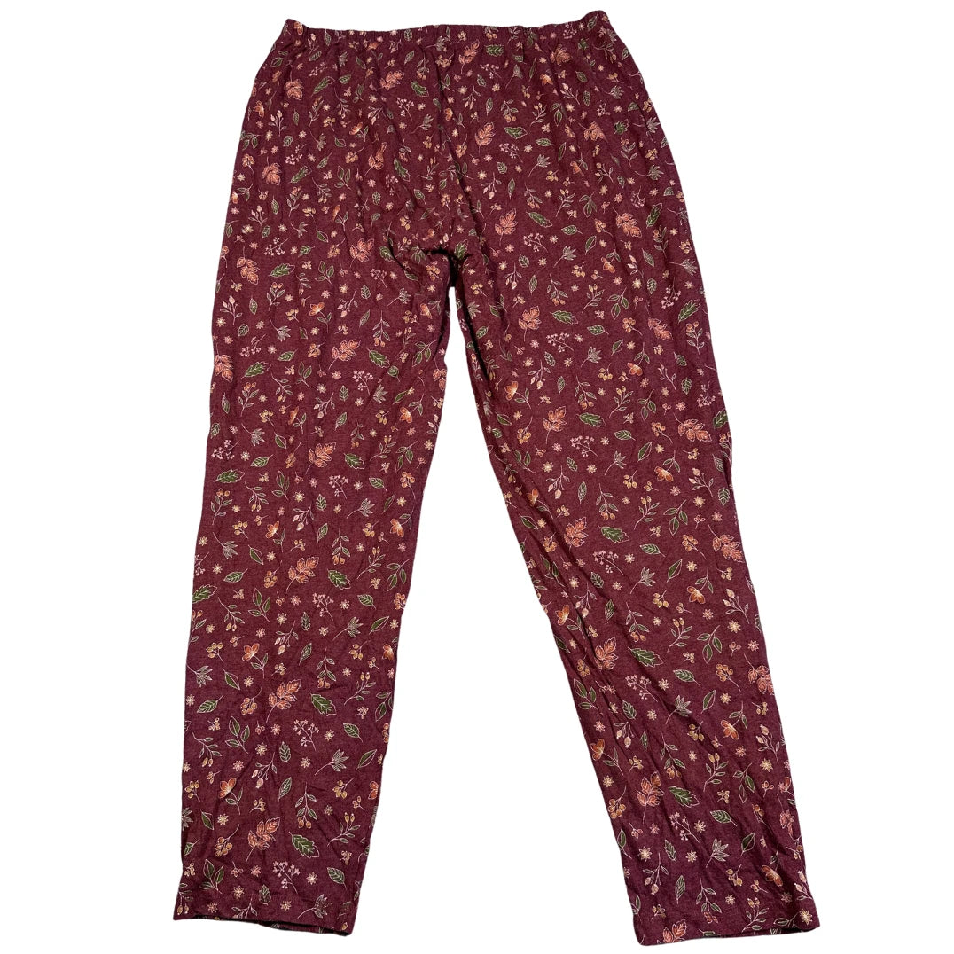 Tu® Burgundy Pajama Pants Floral-M