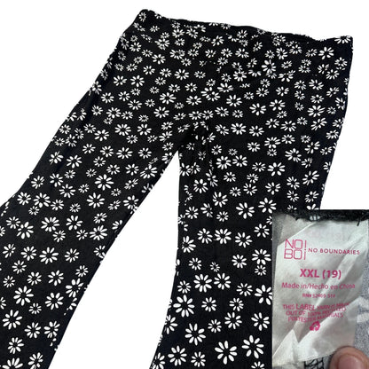 NOBO® Black Floral Flare Pants-2XL