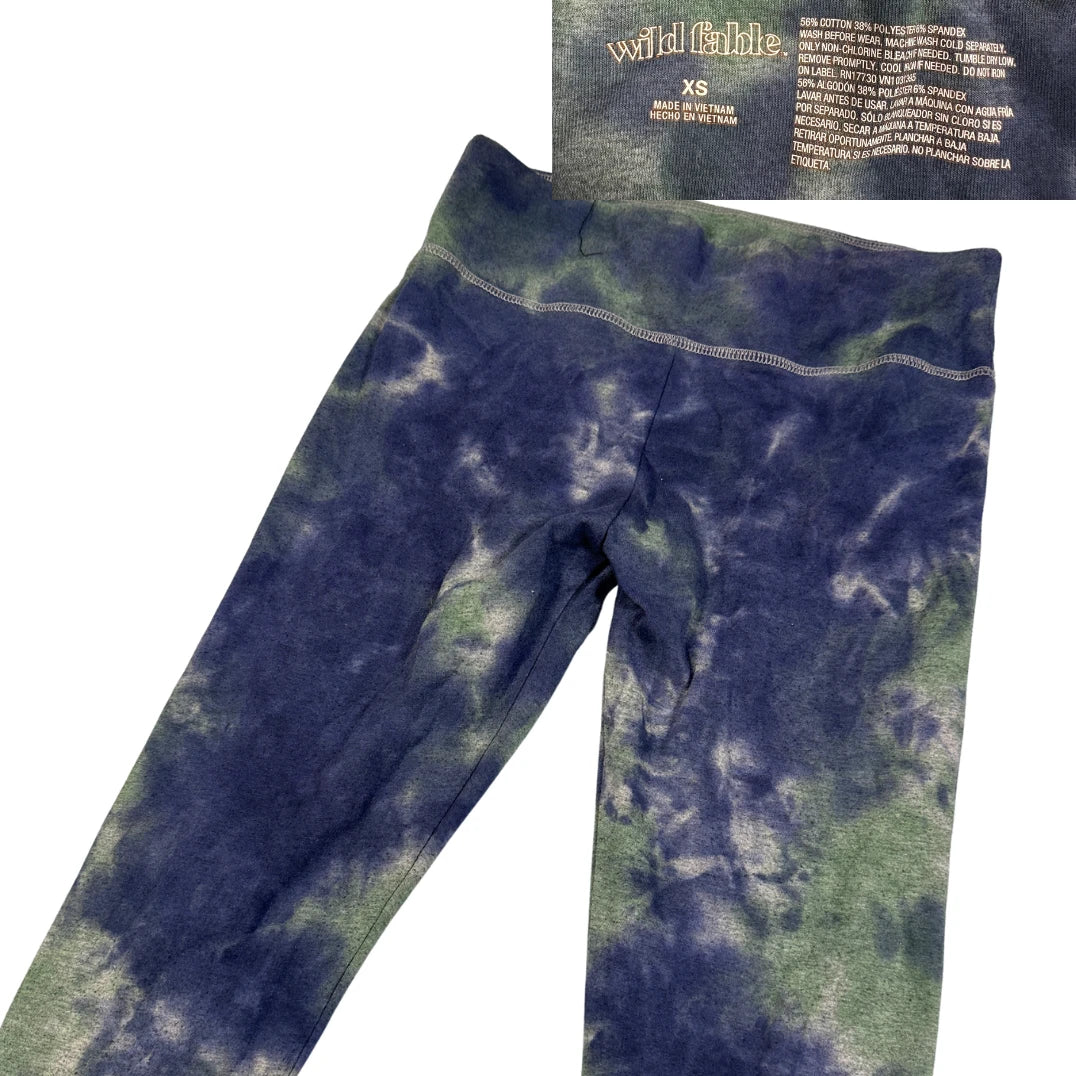 FableWild® Blue Leggings Tie Dye-XS